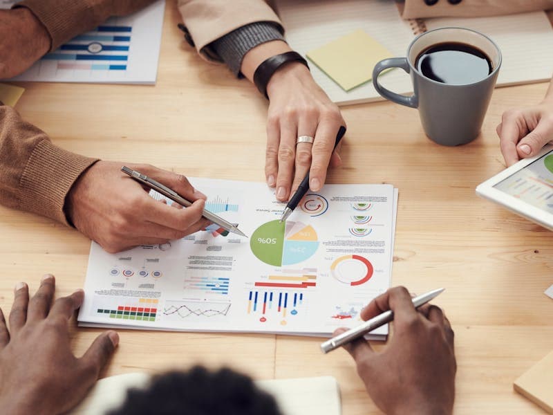 Entrepreneurs in a meeting planning their company structure